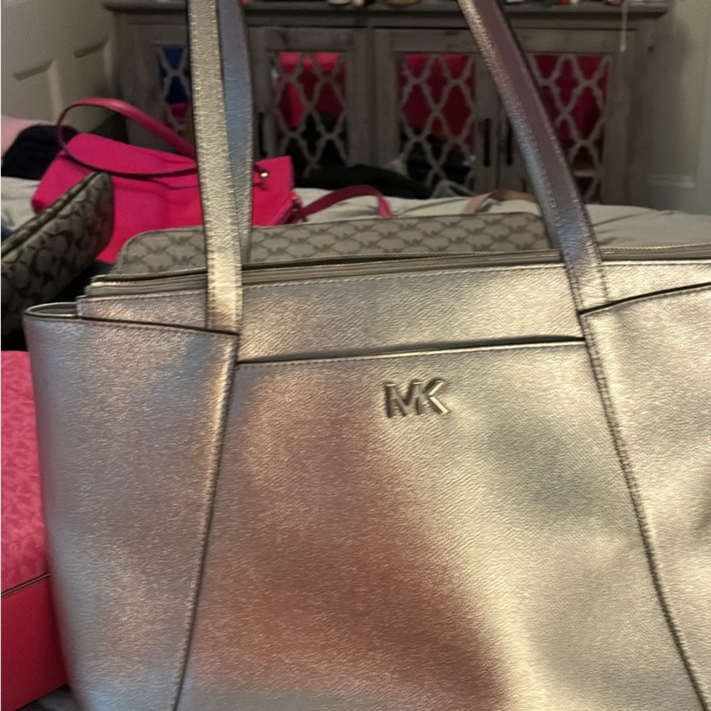 Michael Kors Metallic Silver Tote